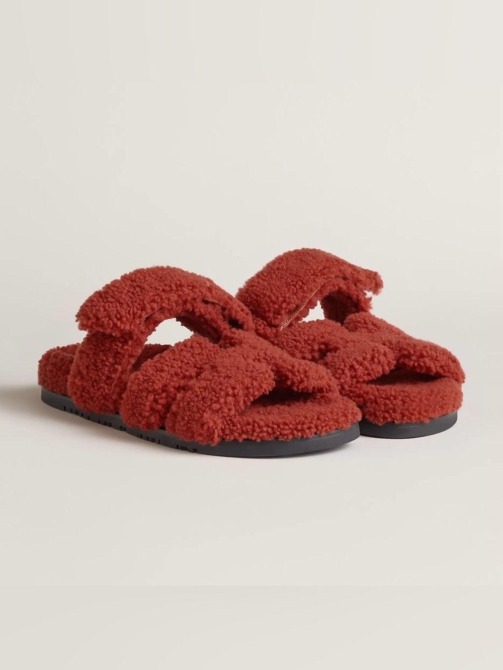 Hermès Rouge De Turin Chypre Sandals
